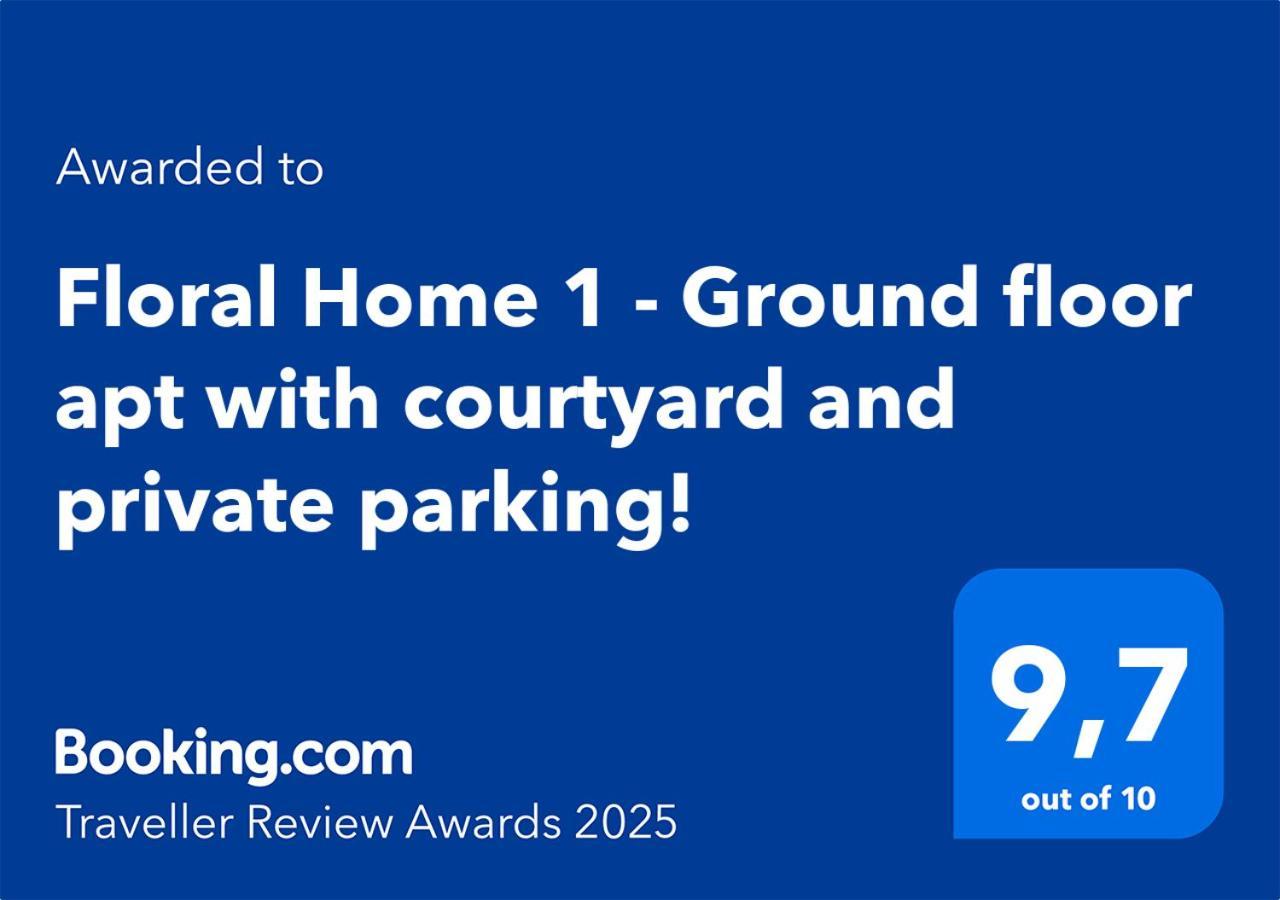 Floral Home 1 - Ground Floor Apt With Courtyard And Private Parking! Athén Kültér fotó